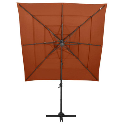 Berkfield Harmful 4-Tier Parasol With Aluminium Pole Terracotta 250X250 Cm from B&Q