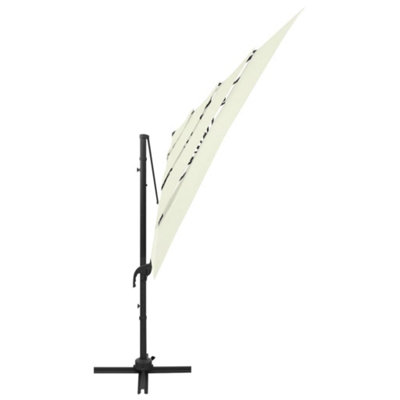 Berkfield Harmful 4-Tier Parasol With Aluminium Pole Sand 250X250 Cm from B&Q