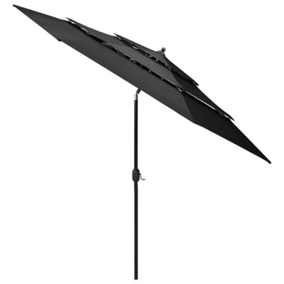 Berkfield Harmful 3-Tier Parasol With Aluminium Pole Anthracite 3 M from B&Q