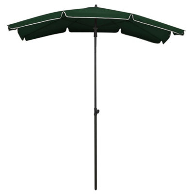B&Q -  Durable Garden Parasol With Pole 200X130 Cm Green