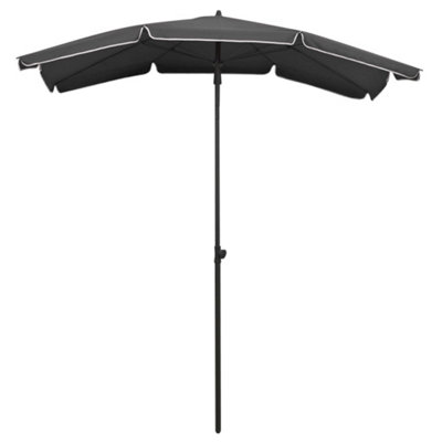 B&Q -  Durable Garden Parasol With Pole 200X130 Cm Anthracite
