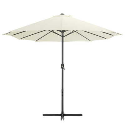 B&Q -  Durable Outdoor Parasol With Aluminium Pole 460X270 Cm Sand