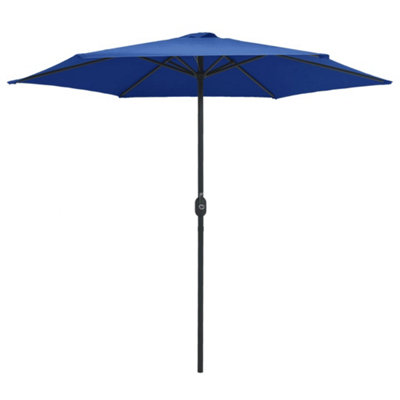 B&Q -  Durable Outdoor Parasol With Aluminium Pole 270X246 Cm Azure Blue