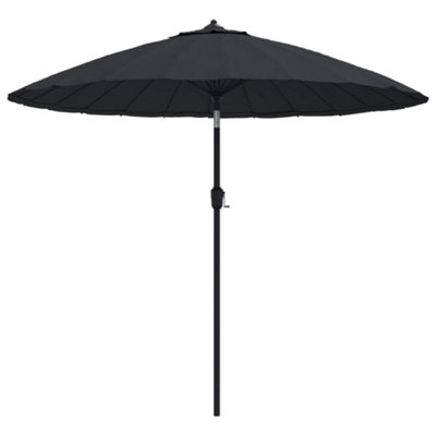 B&Q -  Durable Outdoor Parasol With Aluminium Pole 270 Cm Black