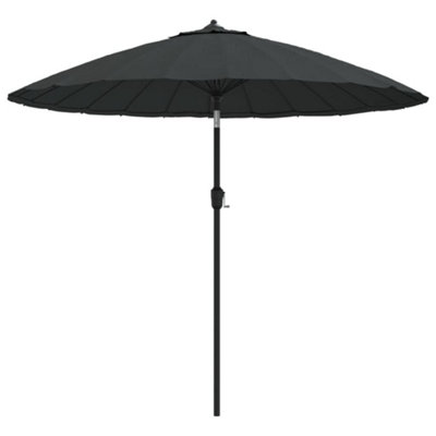 B&Q -  Durable Outdoor Parasol With Aluminium Pole 270 Cm Anthracite