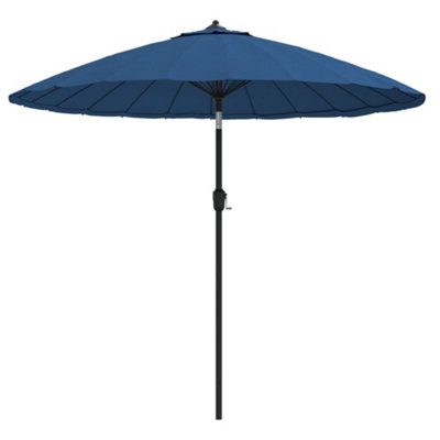 B&Q -  Durable Outdoor Parasol With Aluminium Pole 270 Cm Azure Blue