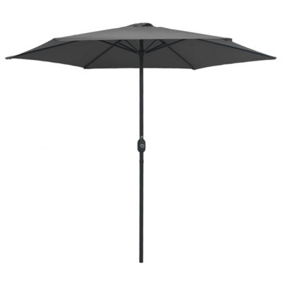 B&Q -  Durable Outdoor Parasol With Aluminium Pole 270X246 Cm Anthracite