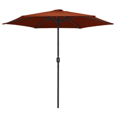 B&Q -  Durable Outdoor Parasol With Aluminium Pole 270X246 Cm Terracotta