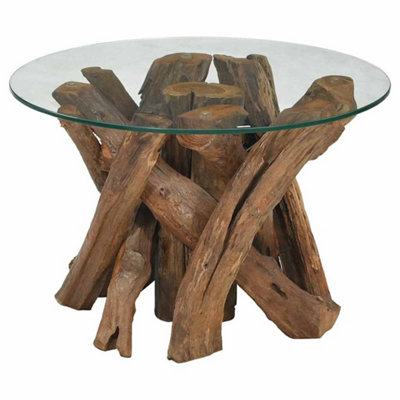 Berkfield Rustic Coffee Table Solid Teak Driftwood 60 Cm from B&Q