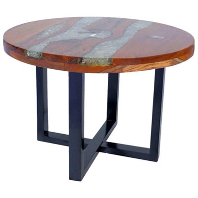 Berkfield Rustic Coffee Table Teak Resin 60 Cm from B&Q