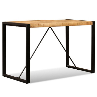 Berkfield Industrial Dining Table Solid Rough Mango Wood 120 Cm from B&Q