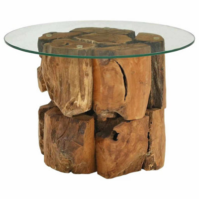 Berkfield Rustic Coffee Table Solid Teak Driftwood 60 Cm from B&Q