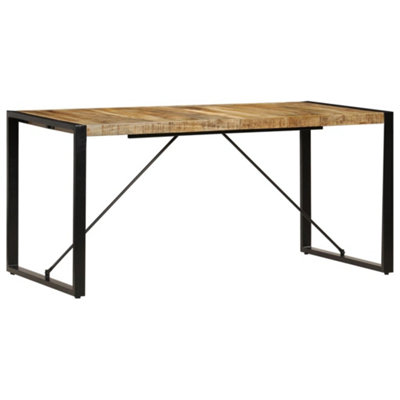 Berkfield Industrial Dining Table 160X80X75 Cm Solid Mango Wood from B&Q