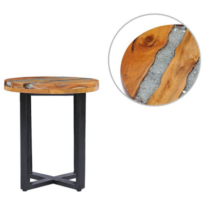 B&Q -  Durable Coffee Table 40X45 Cm Solid Teak Wood And Polyresin