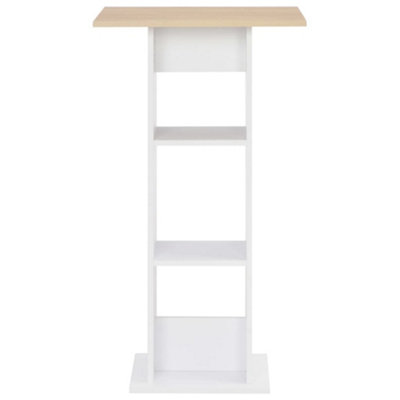 Berkfield Durable Bar Table White And Sonoma Oak 60X60X110 Cm from B&Q