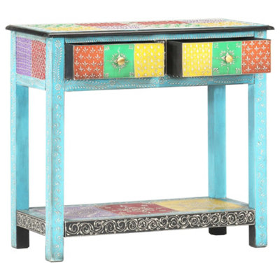 Berkfield Durable Hand Painted Console Table 80X35X75 Cm Solid Mango Wood from B&Q