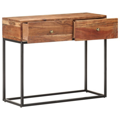 Berkfield Industrial Console Table 90X35X75 Cm Rough Acacia Wood from B&Q