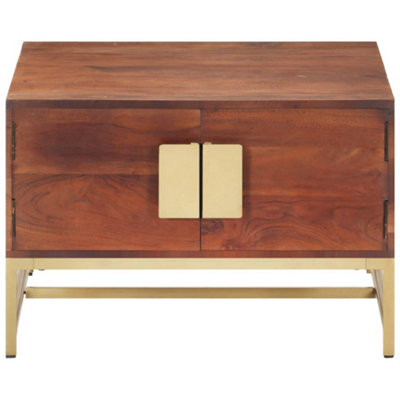 Berkfield Rustic Coffee Table Honey Brown 67X67X45 Cm Solid Acacia Wood from B&Q