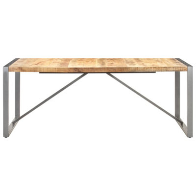 Berkfield Industrial Dining Table 200X100X75 Cm Solid Rough Mango Wood from B&Q