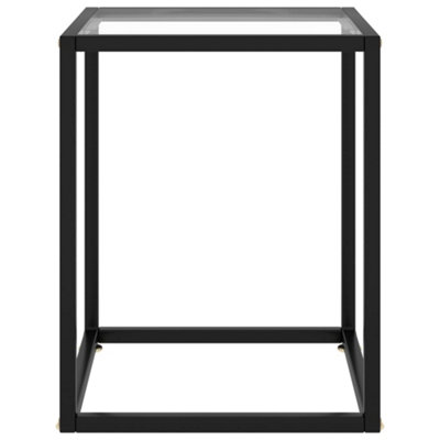 Berkfield Modern Coffee Table Black With Tempered Glass 40X40X50 Cm from B&Q