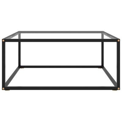 Berkfield Modern Coffee Table Black With Tempered Glass 80X80X35 Cm