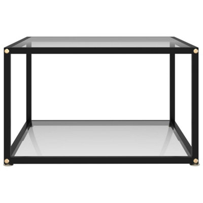 Berkfield Durable Coffee Table Transparent 60X60x35 Cm Tempered Glass Small