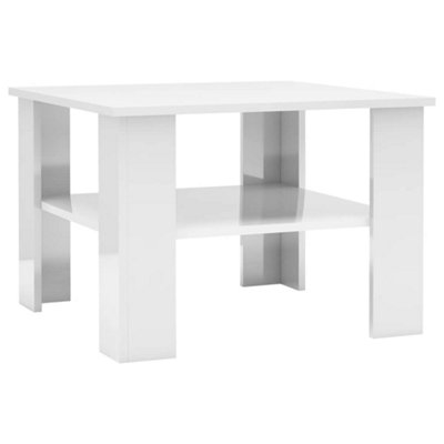 B&Q -  Modern Coffee Table High Gloss White 60X60X42 Cm Engineered Wood