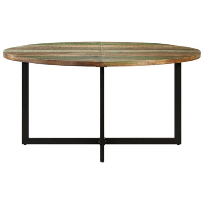 Berkfield Industrial Dining Table 150X75 Cm Solid Wood Reclaimed from B&Q