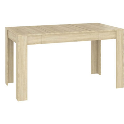 B&Q -  Sturdy Dining Table Sonoma Oak 140X74.5X76 Cm Engineered Wood