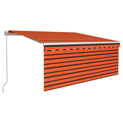 Berkfield Sturdy Manual Retractable Awning With Blind 3.5X2.5M Orange&brown from B&Q