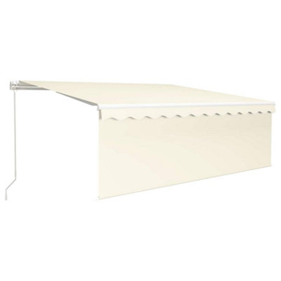 Berkfield Sturdy Manual Retractable Awning With Blind 4X3M Cream
