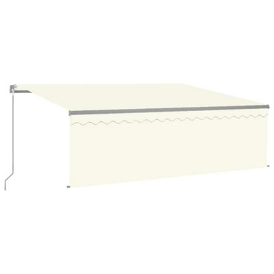 Berkfield Sturdy Manual Retractable Awning With Blind 4X3M Cream