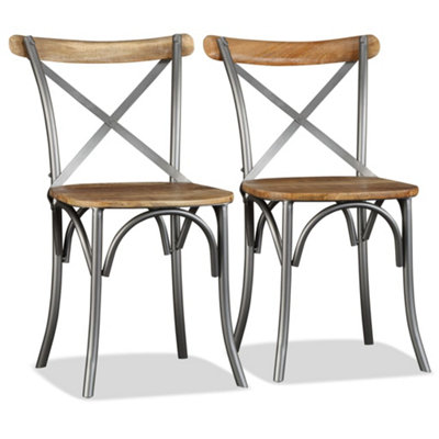 B&Q -  Industrial Dining Chairs 2 Pcs Solid Mango Wood