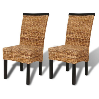 B&Q -  Comfortable Dining Chairs 2 Pcs Abaca And Solid Mango Wood