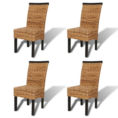 B&Q -  Comfortable Dining Chairs 4 Pcs Abaca And Solid Mango Wood