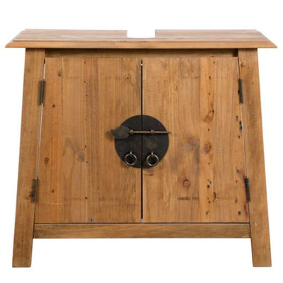 Berkfield Durable Bathroom Vanity Cabinet Solid Recycled Pinewood 70X32X63 Cm from B&Q