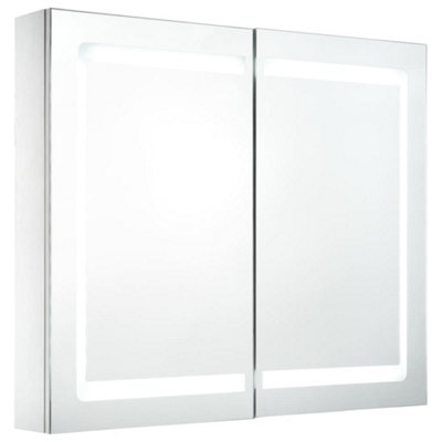 B&Q -  Stylish Led Bathroom Mirror Cabinet 80X12.2X68 Cm