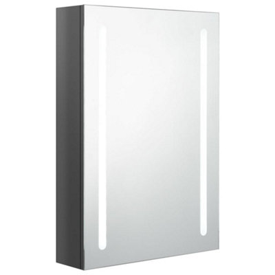 B&Q -  Stylish Led Bathroom Mirror Cabinet Shining Grey 50X13X70 Cm