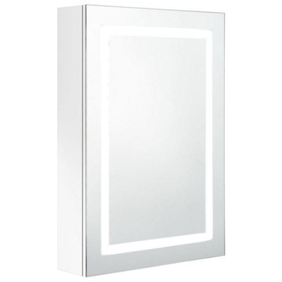 B&Q -  Stylish Led Bathroom Mirror Cabinet Shining White 50X13X70 Cm