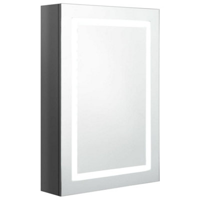 B&Q -  Stylish Led Bathroom Mirror Cabinet Shining Grey 50X13X70 Cm