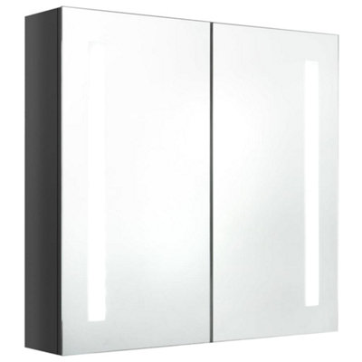 B&Q -  Stylish Led Bathroom Mirror Cabinet Shining Grey 62X14X60 Cm