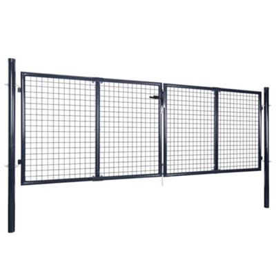 B&Q -  Modern Mesh Garden Gate Galvanised Steel 289X100 Cm Grey