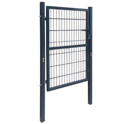 B&Q -  Durable 2D Fence Gate (Single) Anthracite Grey 106 X 170 Cm