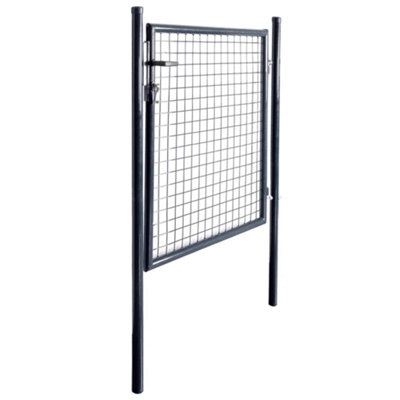 B&Q -  Modern Mesh Garden Gate Galvanised Steel 85.5X100 Cm Grey