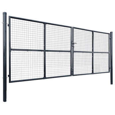B&Q -  Modern Mesh Garden Gate Galvanised Steel 400X150 Cm Grey