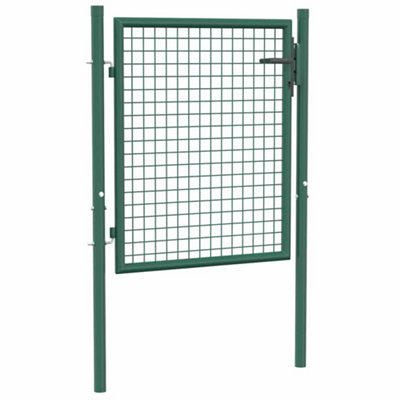 Berkfield Durable Fence Gate Steel 100X75 Cm Green from B&Q
