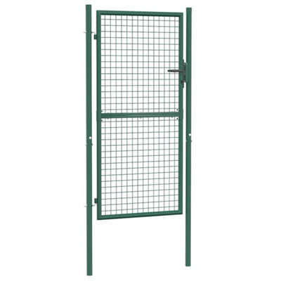Berkfield Durable Fence Gate Steel 100X175 Cm Green from B&Q
