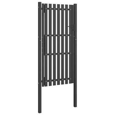 Berkfield Durable Garden Fence Gate Steel 1X2.5 M Anthracite from B&Q