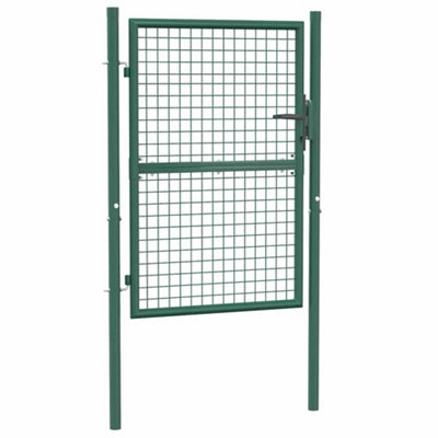 Berkfield Durable Fence Gate Steel 100X125 Cm Green from B&Q