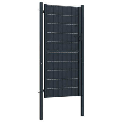 Berkfield Sturdy Fence Gate Pvc And Steel 100X124 Cm Anthracite from B&Q